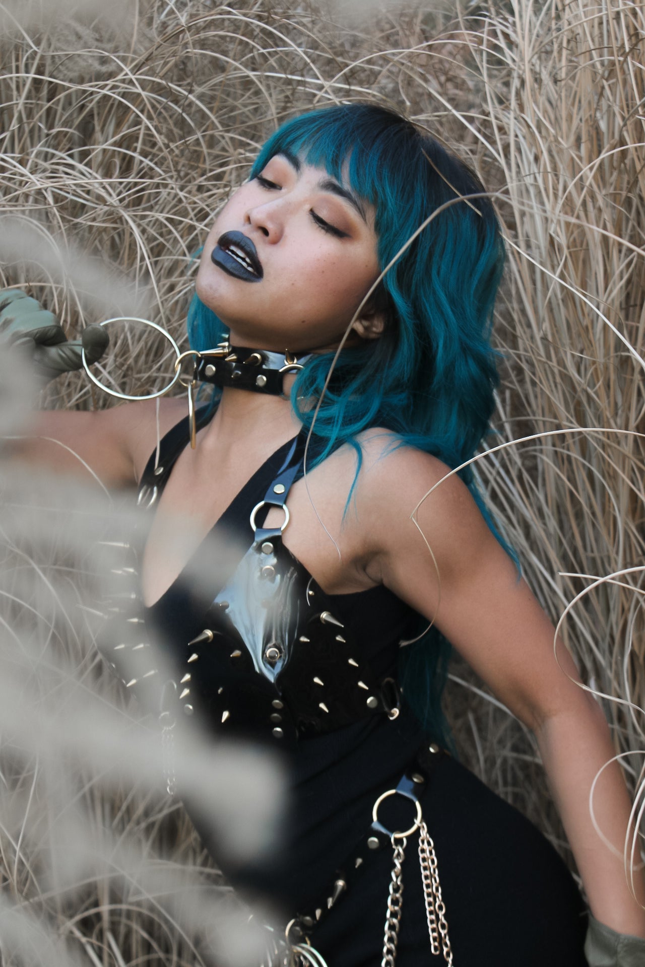 Mixed Spiked See Thru Bra