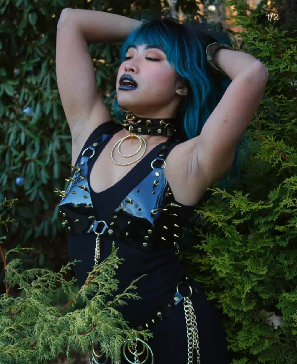 Mixed Spiked See Thru Bra