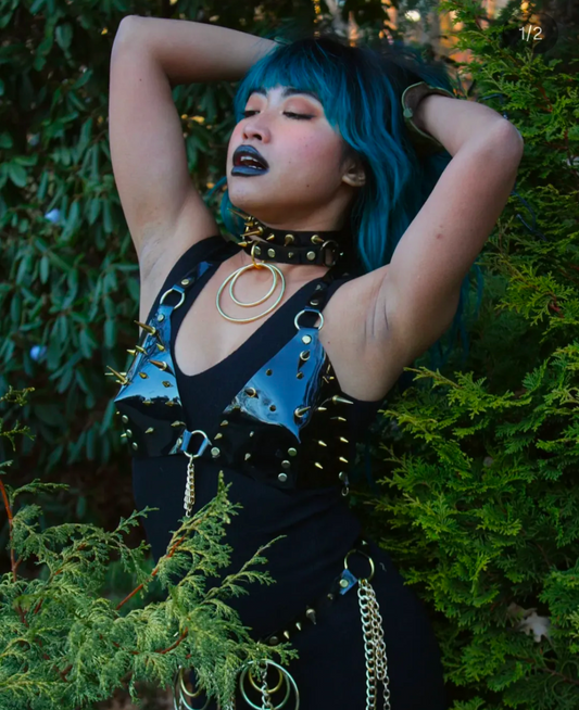 Mixed Spiked See Thru Bra